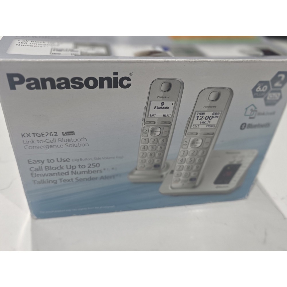 Panasonic KX-TGE262 S Link 2 Cell Bluetooth Answering System Cordless Phone
